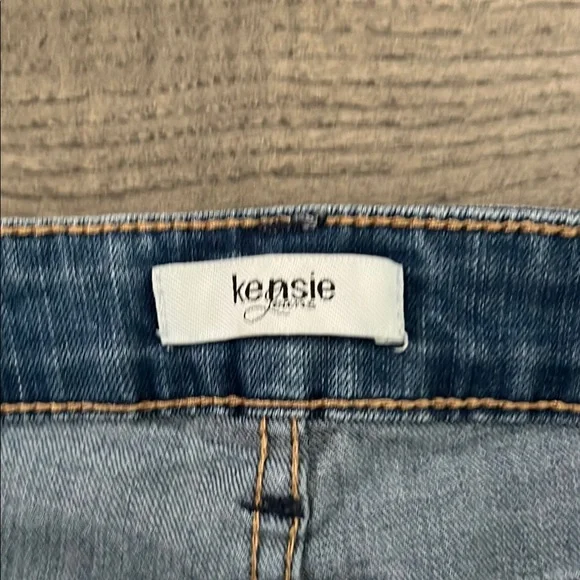 Kensie Blue Distressed Denim Jean Shorts - Picture 3 of 4